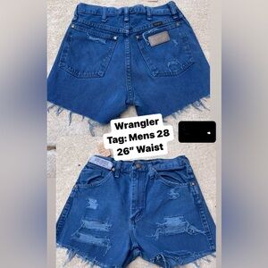 Reworked Wrangler Cutoffs (26” waist)